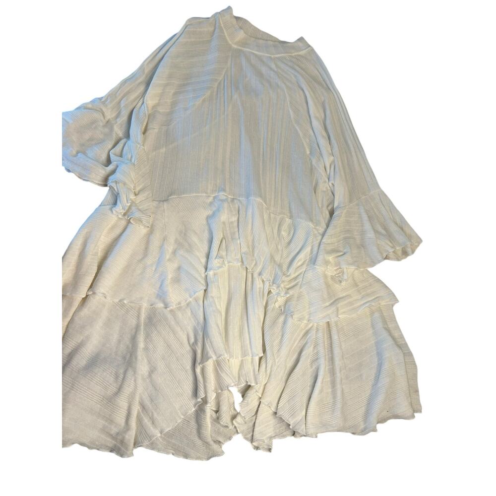 FP Beach Ivory Sweet Rose Ribbed Ruffle Tunic - Size S - Picture 5 of 11